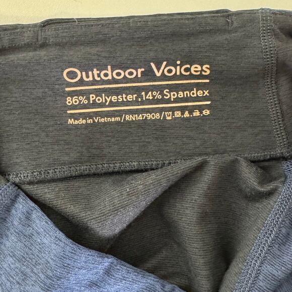 Outdoor Voices TechSweat 7/8 Leggings Medium Blue Black Colorblock High Rise - Picture 6 of 8